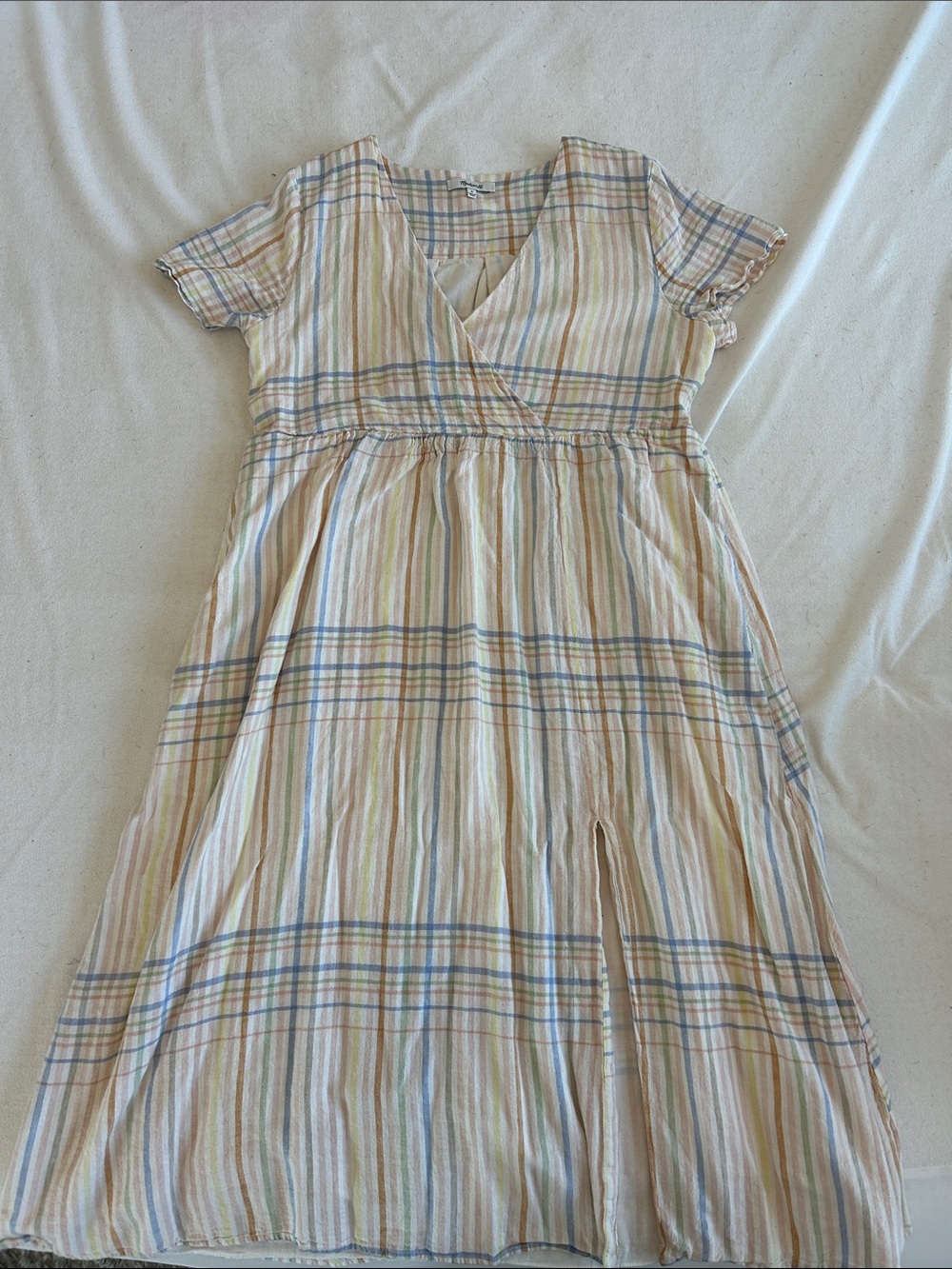 Women’s Striped Wrap-Style Dress in Pastel Multi